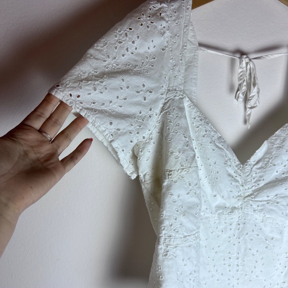 Abercrombie & Fitch White Delicate Short Sleeve Lace Blouse - XL - Bridal NWOT - Picture 3 of 7